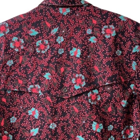 Vintage Frontier Series Women's Purple Floral Button-Down Western Shirt Medium - Picture 9 of 12